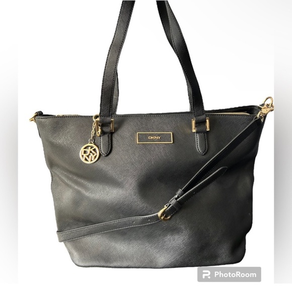 EUC DKNY Saffiano Tote w/ Crossbody Strap - Picture 1 of 15